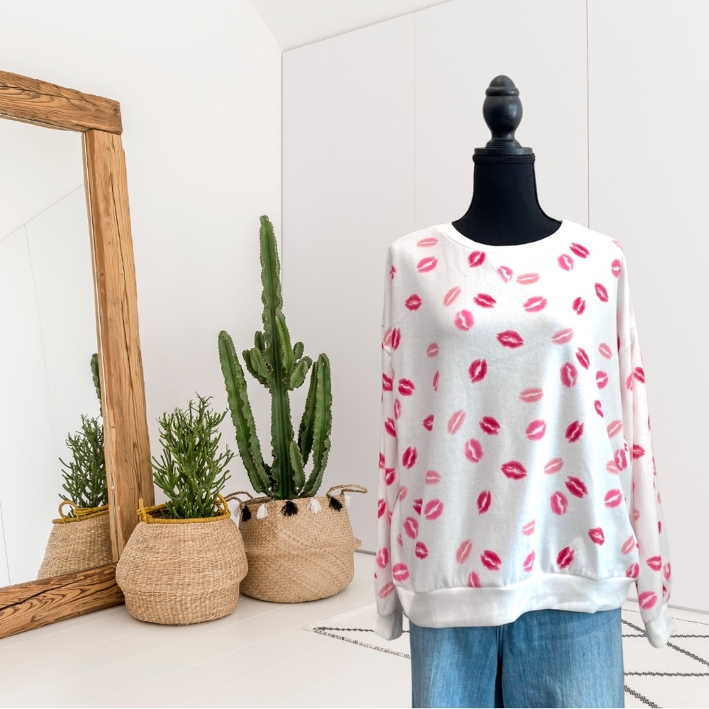 Bibi Smooches Kiss Lips Sweatshirt
